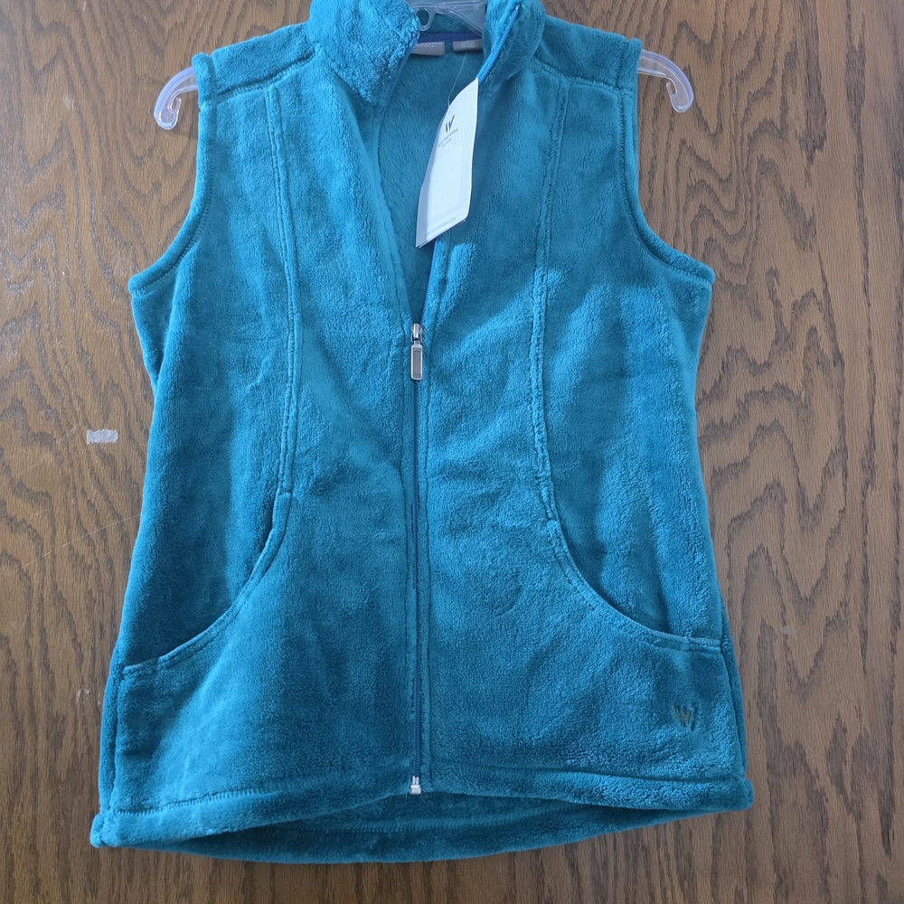 Western  Sierra Turquoise Fleece Vest Women Size Small